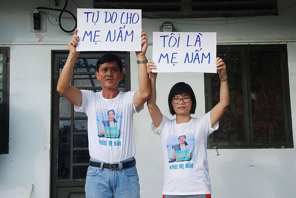 Hình 2. Vợ chồng Blogger Phạm Thanh Nghiên hưởng ứng Tuyên bố vô tội cho Blogger Nguyễn Ngọc Như Quỳnh (ảnh; Facebook Phạm Thanh Nghiên)