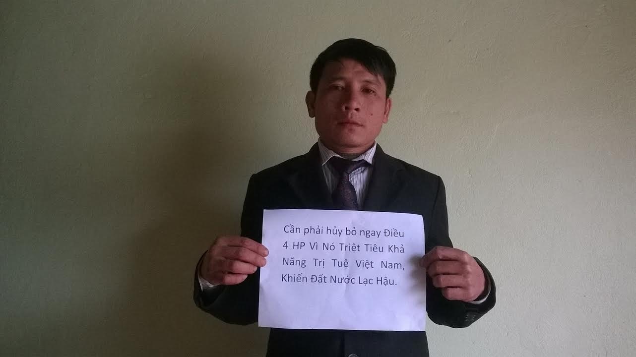 Mục sư Nguyễn Trung Tôn bày tỏ quan điểm chính trị đòi hủy bỏ Điều 4 Hiến pháp (ảnh; Facebook Ton Nguyen)