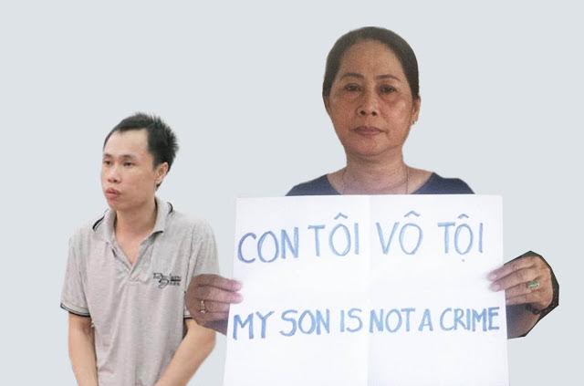 Bà Nguyễn Thị Nay và con là bị cáo Nguyễn Hữu Quốc Duy (ảnh; danlambao)