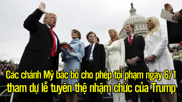 Các chánh án Mỹ bác bỏ cho phép tội phạm ngày 6/1 tham dự lễ tuyên thệ nhậm chức của Trump