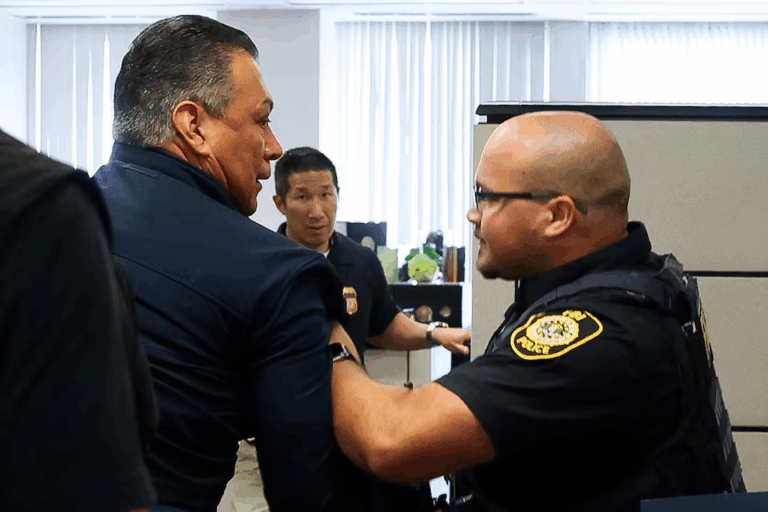 Thượng nghị sĩ Dân chủ Mỹ Padilla bị khống chế, còng tay bởi đặc vụ liên bang