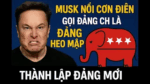Musk nổi cơn điên, gọi đảng CH là ĐẢNG HEO MẬP, thành lập đảng mới