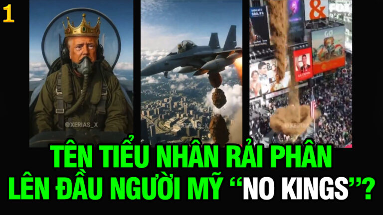 VL1-20.10: Tên tiểu nhân rải phân lên đầu người Mỹ “No Kings”?