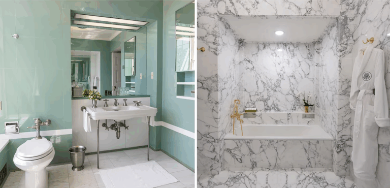 Tổng thống Trump khoe phòng tắm Lincoln mới tu sửa hoàn toàn bằng đá cẩm thạch