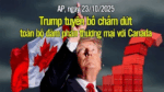 AP, ngày 23/10/2025, Trump tuyên bố chấm dứt toàn bộ đàm phán thương mại với Canada