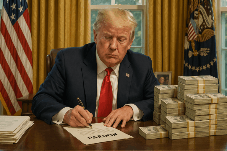 TRUMP BAN HÀNH CÁC LỆNH ÂN XÁ ĐỂ KIẾM TIỀN CHO CÁ NHÂN VÀ GIA ĐÌNH